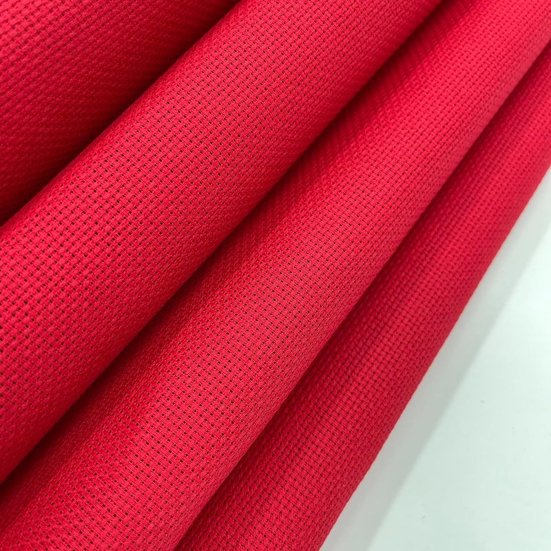 Zhenqing 14CT Aida Cloth - 30x35 Inch Cross Stitch Fabric for Embroidery, Pre-Cut Needlework Material, Acid-Free, Durable Weave(Red) - Image 1